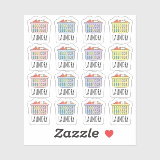 Wasdag Wasmand schoonmaak klusjes Planner Sticker (Vel)