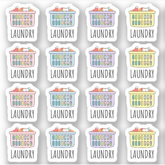 Wasdag Wasmand schoonmaak klusjes Planner Sticker (Voorkant)