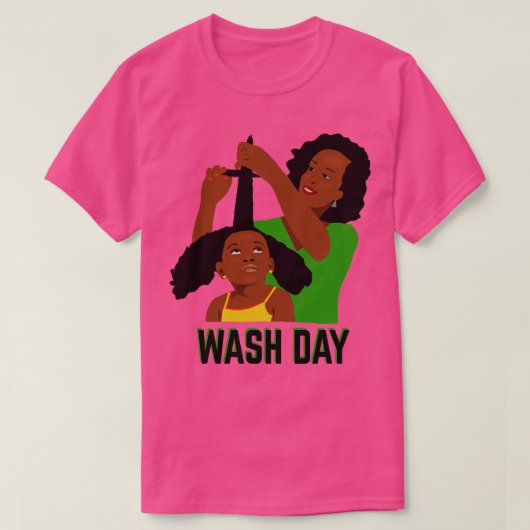 Wasdag Zwart Moeder Styling Dochter Natuurlijk Haa T-shirt (Design voorkant)