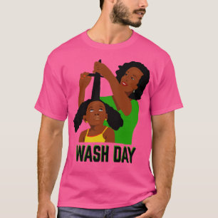 Wasdag Zwart Moeder Styling Dochter Natuurlijk Haa T-shirt
