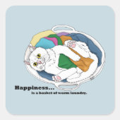 Wasdagkat Vierkante Sticker (Voorkant)