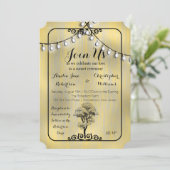 Wasde Rustic Country Light String Sunset Wedding Kaart (Staand voorkant)