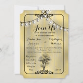 Wasde Rustic Country Light String Sunset Wedding Kaart (Voorkant)