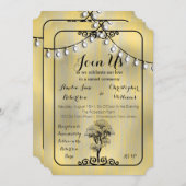 Wasde Rustic Country Light String Sunset Wedding Kaart (Voorkant / Achterkant)