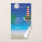 Wasdoekset met vuurtoren bad handdoek (Handdoek)