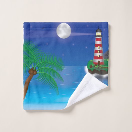 Wasdoekset met vuurtoren bad handdoek (Wasdoekje)