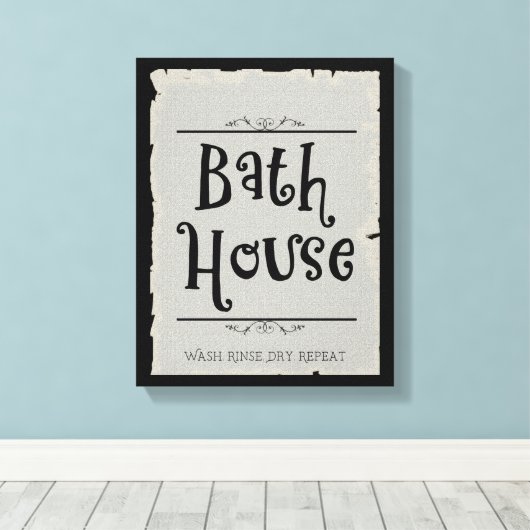 Wasdroog wasdroog wasdroog vaalhuis Herhaal Canvas Afdruk (Insitu (Houten vloer))