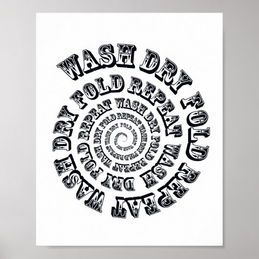 Wasdroog wasgoed herhaal badkamerbord poster (Voorkant)