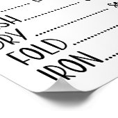 Wasdroog wasgoed Vet IJzeren Funnie Poster (Hoek)