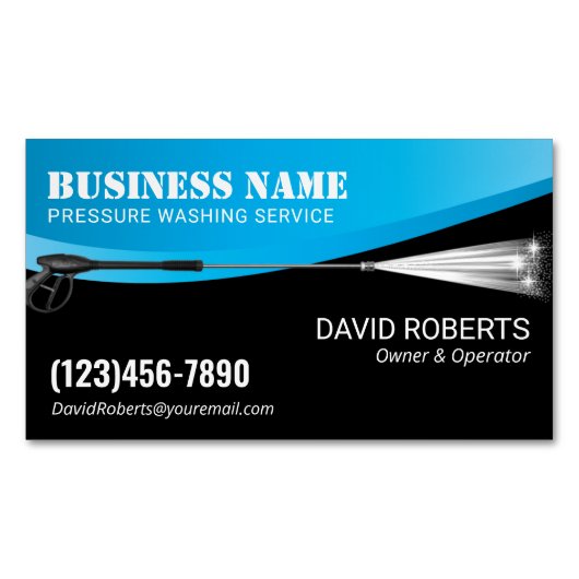 Wasdruk professionele reiniging magnetisch visitekaartje (Voorkant)