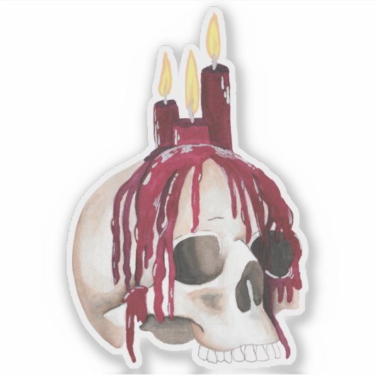 Wasdruppelschedel Sticker (Voorkant)