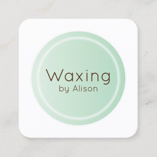 Wasestheticiënnerts groen vierkante visitekaartje (Voorkant)