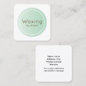 Wasestheticiënnerts groen vierkante visitekaartje (Voorkant / Achterkant)