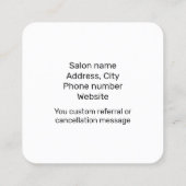 Wasestheticiënnerts groen vierkante visitekaartje (Achterkant)