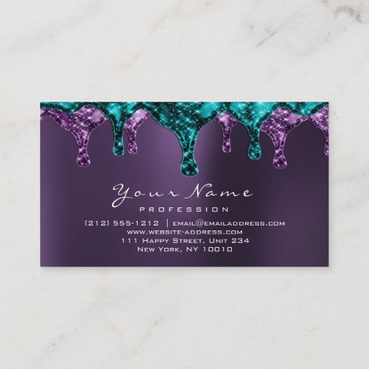 Wasevelingenonthulling nagels Blauwgroen Paars Vio Visitekaartje (Achterkant)