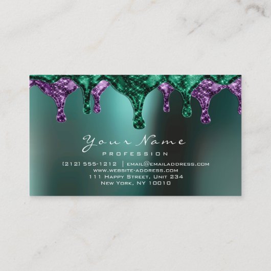 Wasevelingenonthulling nagels Blauwgroen Paars Vio Visitekaartje (Achterkant)