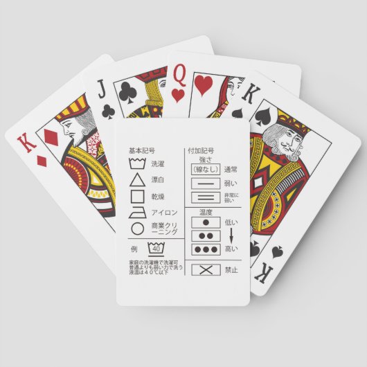 Wasgoed aanduiding spelkaarten pokerkaarten (Achterkant)