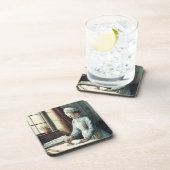 Wasgoed, c.1880 bier onderzetter (Rechterzijde)