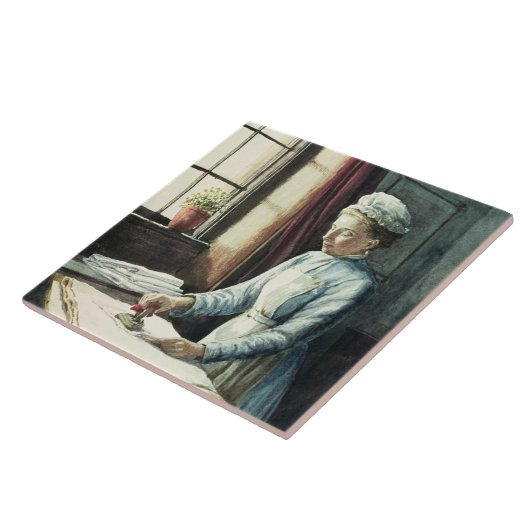 Wasgoed, c.1880 tegeltje (Zijkant)