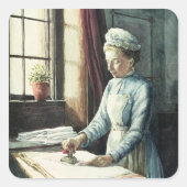 Wasgoed, c.1880 vierkante sticker (Voorkant)