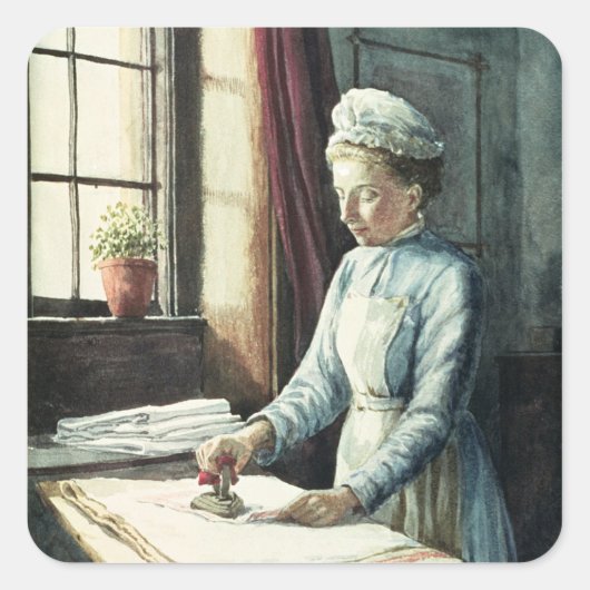 Wasgoed, c.1880 vierkante sticker (Voorkant)