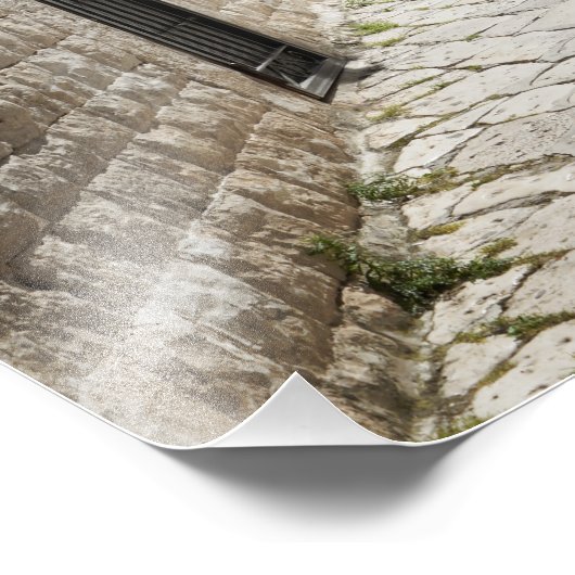 Wasgoed dat in een steegje in Italië droog is Foto Afdruk (Hoek)