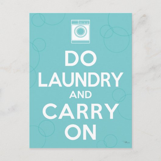 Wasgoed doen en doorgaan briefkaart (Voorkant)