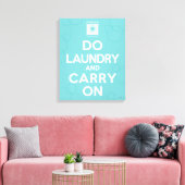 Wasgoed doen en doorgaan canvas afdruk (Insitu (Woonkamer))