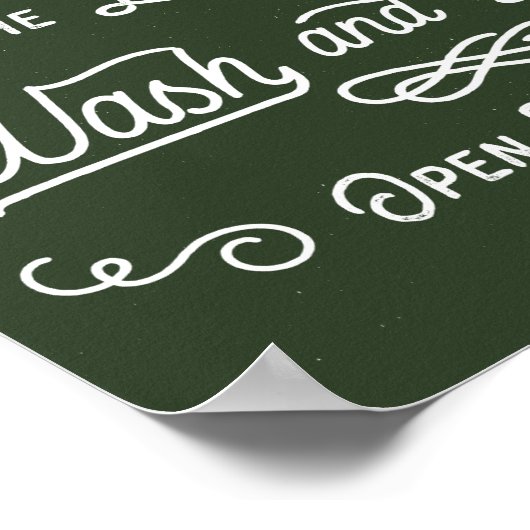  wasgoed donkergroen poster (Hoek)