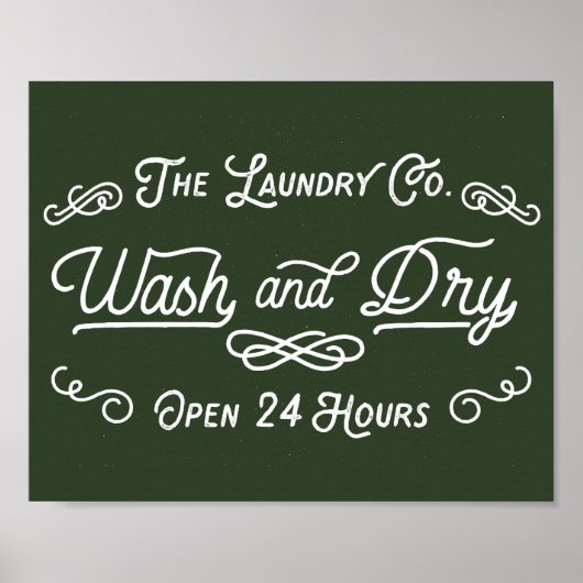  wasgoed donkergroen poster (Voorkant)