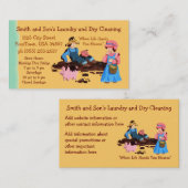 Wasgoed en droog reinigen visitekaartje (Voorkant / Achterkant)