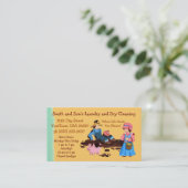 Wasgoed en droog reinigen visitekaartje (Staand voorkant)