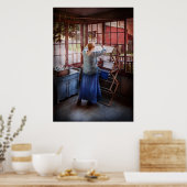 Wasgoed - Miss Lady Blue Poster (Keuken)