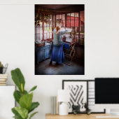 Wasgoed - Miss Lady Blue Poster (Thuiskantoor)