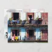 Wasgoed op balkons, Paseo del Prado, Cuba Briefkaart (Voorkant / Achterkant)