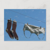 Wasgoed op de lijn briefkaart (Voorkant)