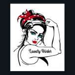 Wasgoed Rosie de Riveter omhoog Poster<br><div class="desc">Deze grappige wasserijwerker ontwerp shows "wasserijwerker" Het is geweldig voor moederdag of Valentijnsdag.</div>