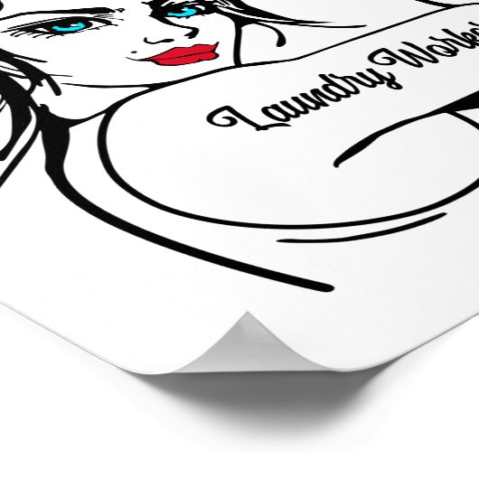 Wasgoed Rosie de Riveter omhoog Poster (Hoek)