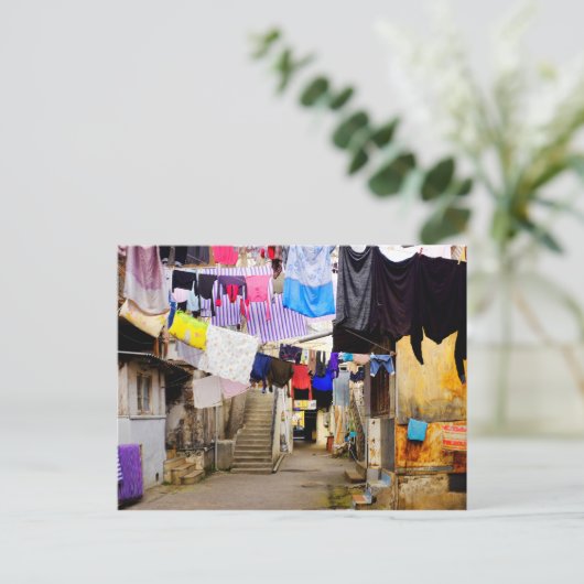 Wasgoed voor drogen briefkaart (Staand voorkant)