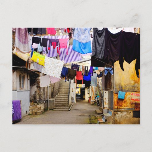 Wasgoed voor drogen briefkaart (Voorkant)