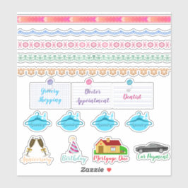 Wasgoed, wasgoed en meer decoratieve planner sticker