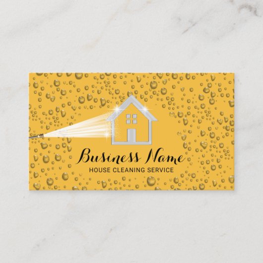 Wasgoud reinigen van de kamerreinigingsdruk visitekaartje (Voorkant)