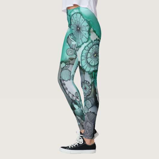 Wasgroene Abstracte Leggings (Links)