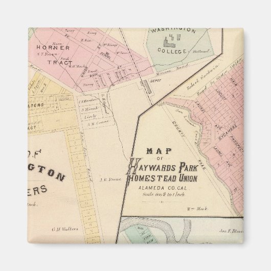 Wash Corners, Haywards Park, Niles, Pleasanton Magneet (Voorkant)