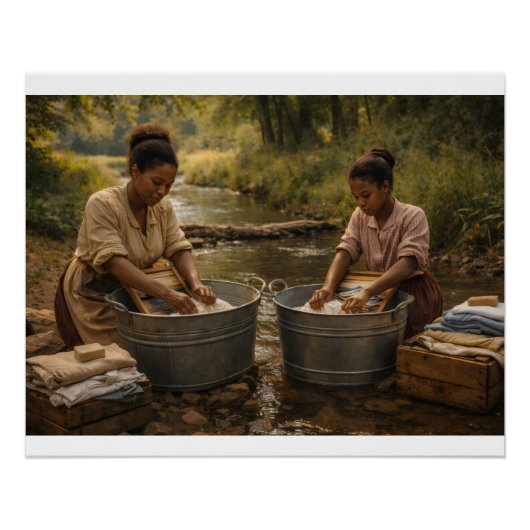 Wash Day at the Creek Perfect Poster (Voorkant)