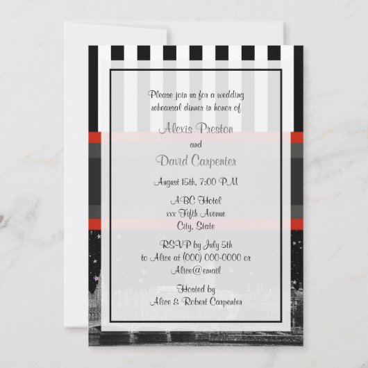 Wash DC Skyline Zwart Wat Strp P repetitie diner Kaart (Achterkant)