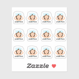 Wash Haar Routine Herinnering Schattig Meisje Bujo Sticker