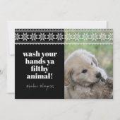 Wash Hands 2020 Funny Humor Sweater Cute Dog Foto Feestdagenkaart (Voorkant)