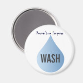 WASH hands blue rain drop clean water magnet (Voorkant / Achterkant)