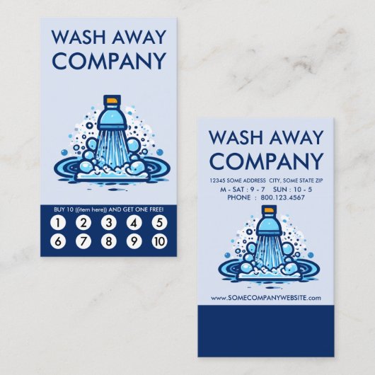 Wash Loyalty Punch Card (Voorkant / Achterkant)